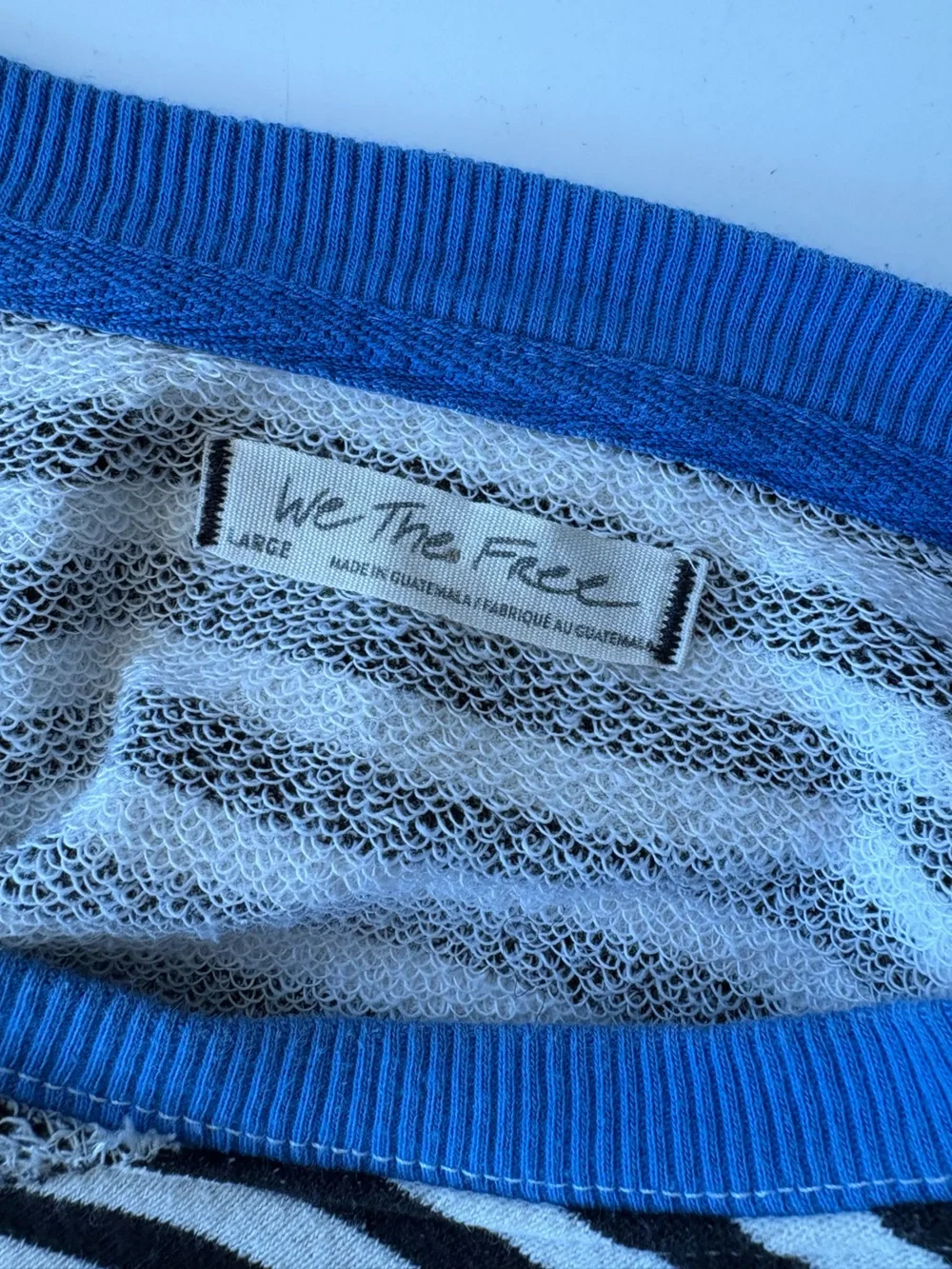Free People || We the Free Classic Striped‎ Oversized Crewneck Sweatshirt Blue L